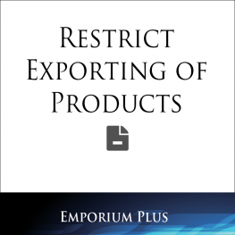 Restrict Exporting of Products